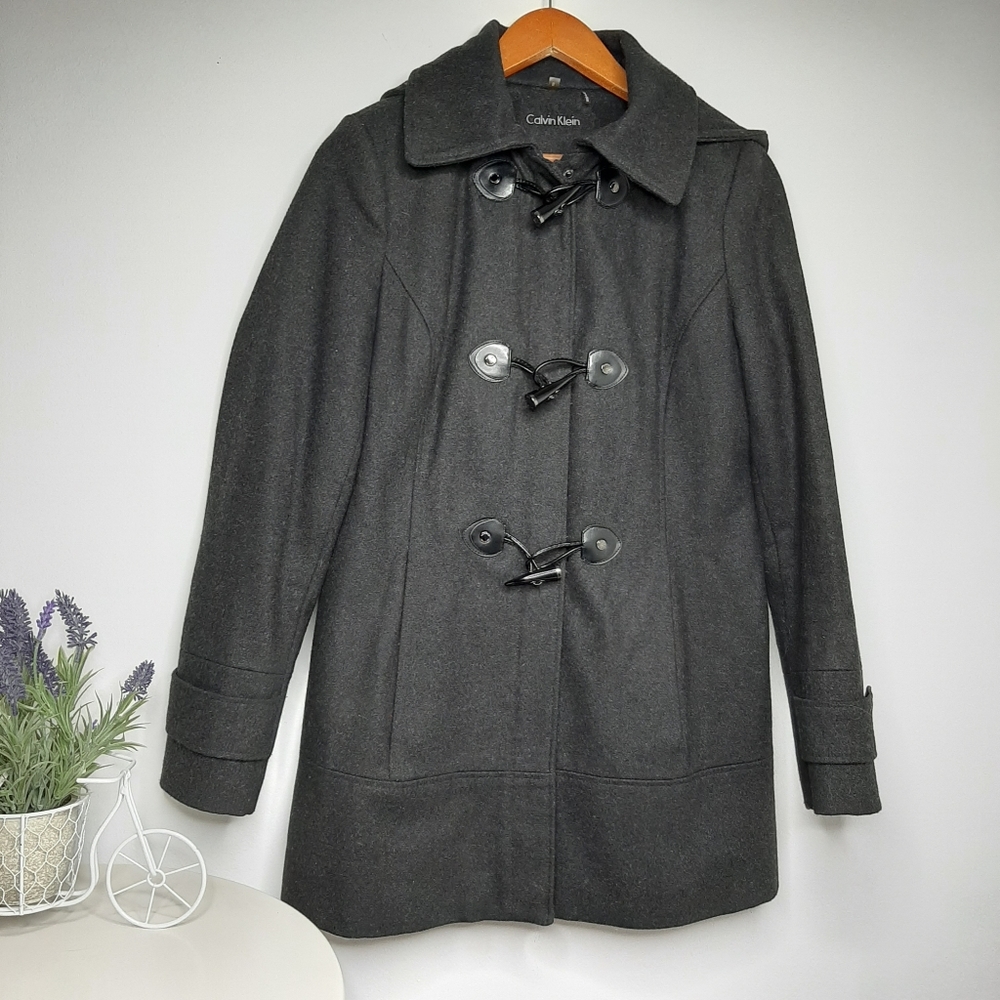 Calvin Klein Women's Wool Duffle Coat Size 6 - Picture 8 of 8